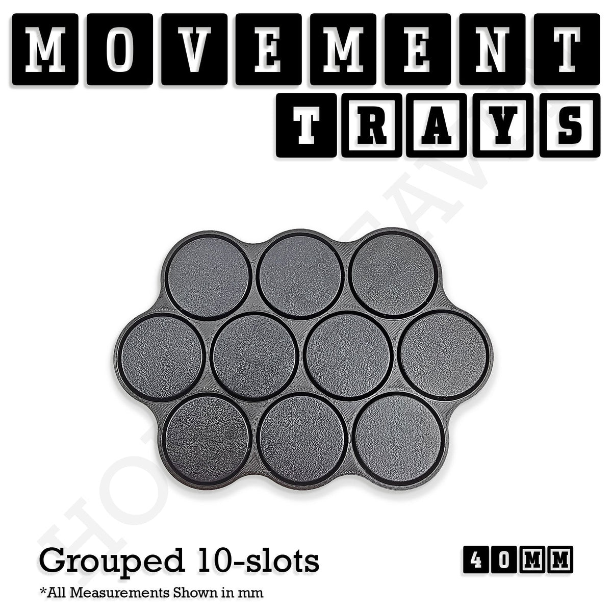 40mm Movement Trays for Miniatures | Tabletop Wargames Compatible | Full Range
