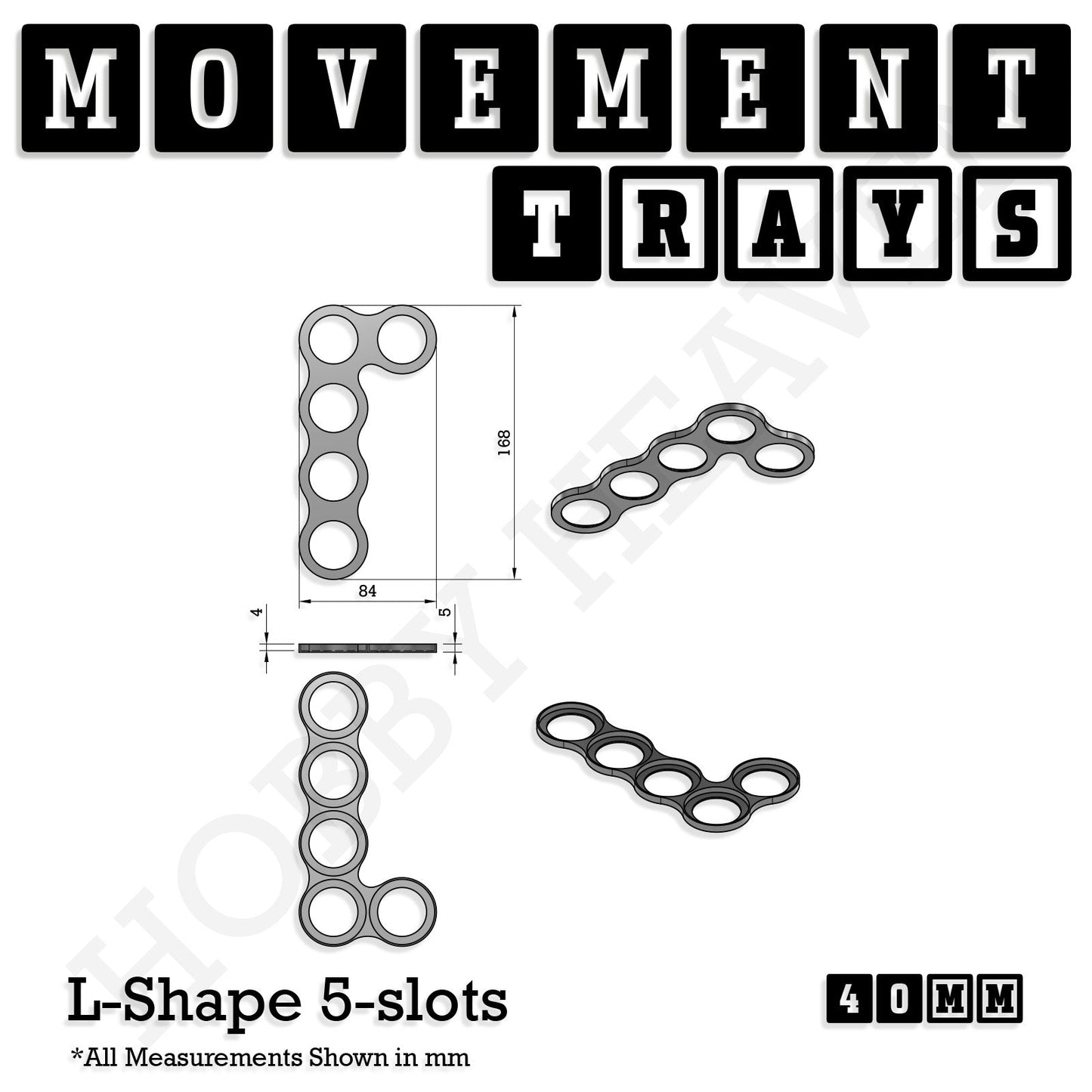 40mm Movement Trays for Miniatures | Tabletop Wargames Compatible | Full Range