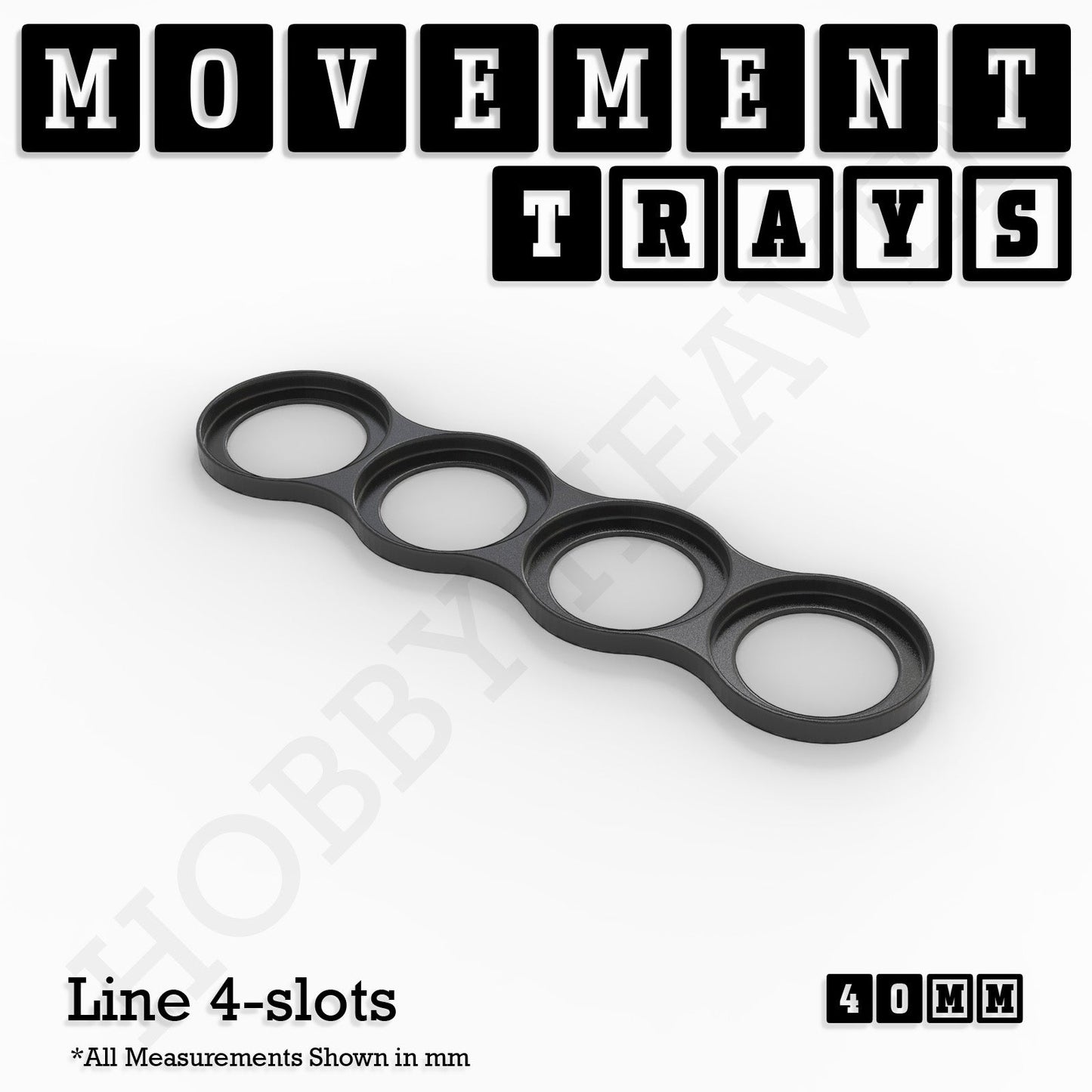 40mm Movement Trays for Miniatures | Tabletop Wargames Compatible | Full Range