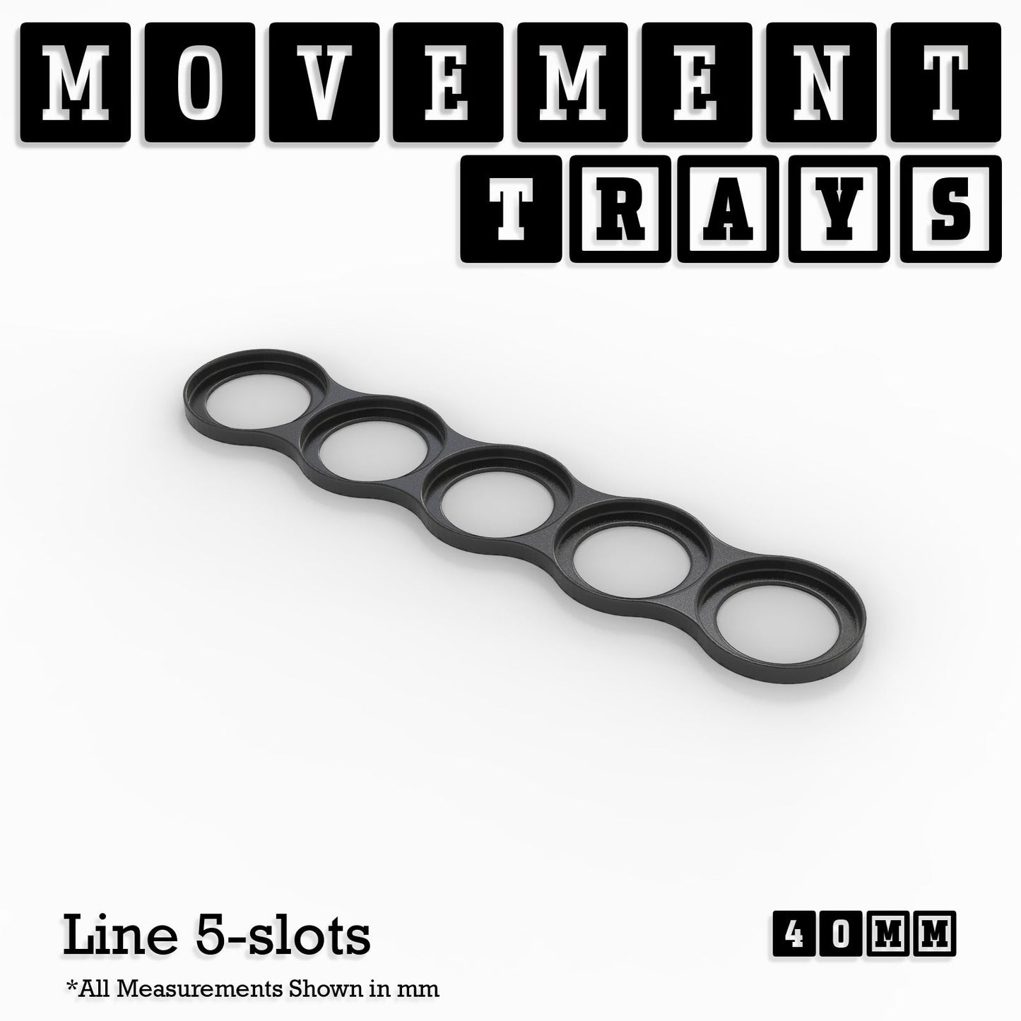 40mm Movement Trays for Miniatures | Tabletop Wargames Compatible | Full Range