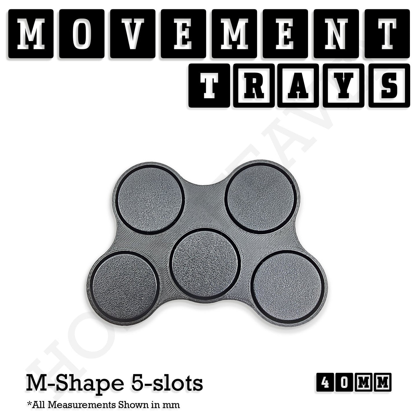 40mm Movement Trays for Miniatures | Tabletop Wargames Compatible | Full Range