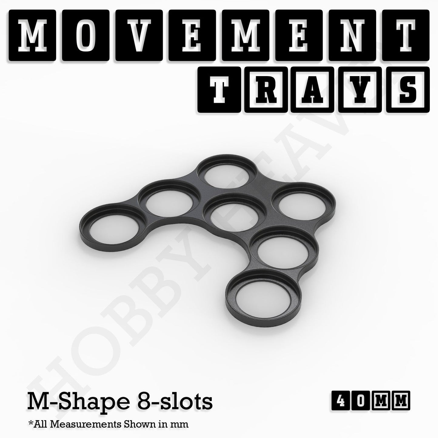 40mm Movement Trays for Miniatures | Tabletop Wargames Compatible | Full Range