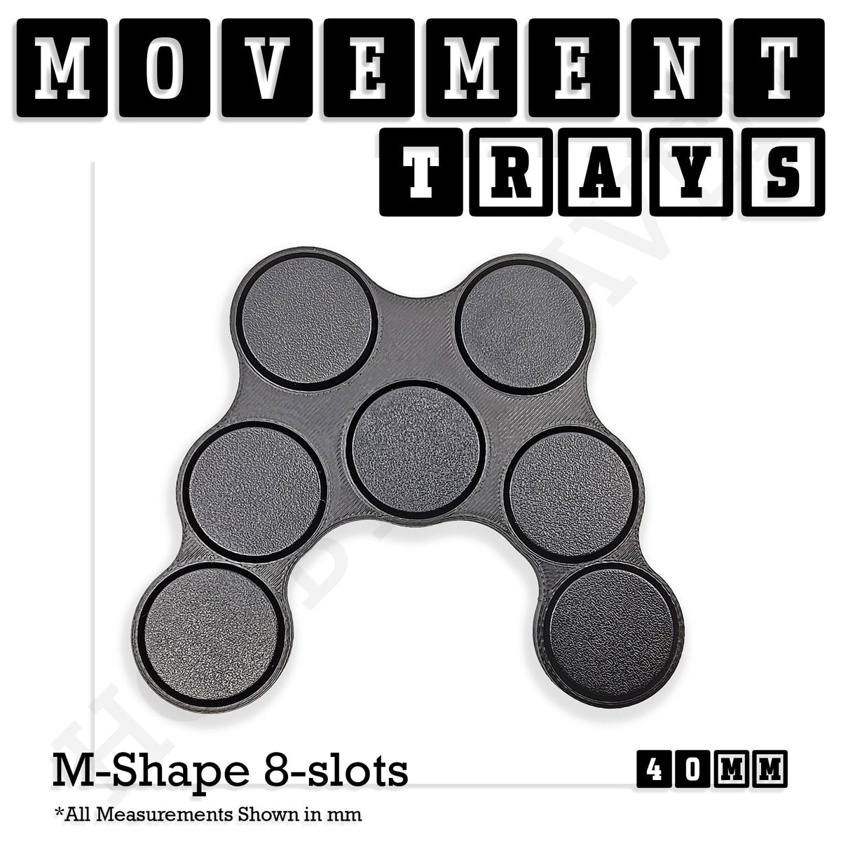 40mm Movement Trays for Miniatures | Tabletop Wargames Compatible | Full Range