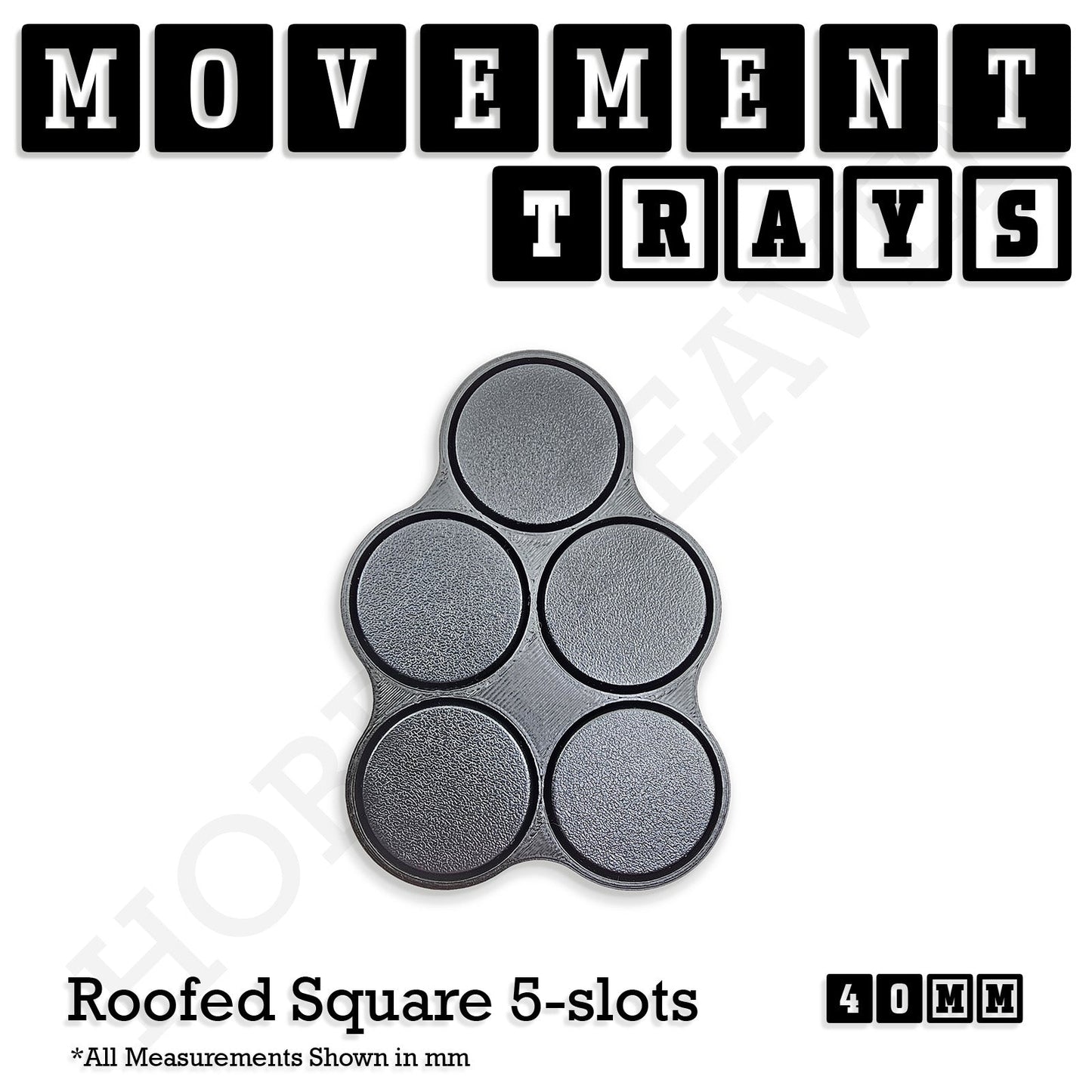 40mm Movement Trays for Miniatures | Tabletop Wargames Compatible | Full Range