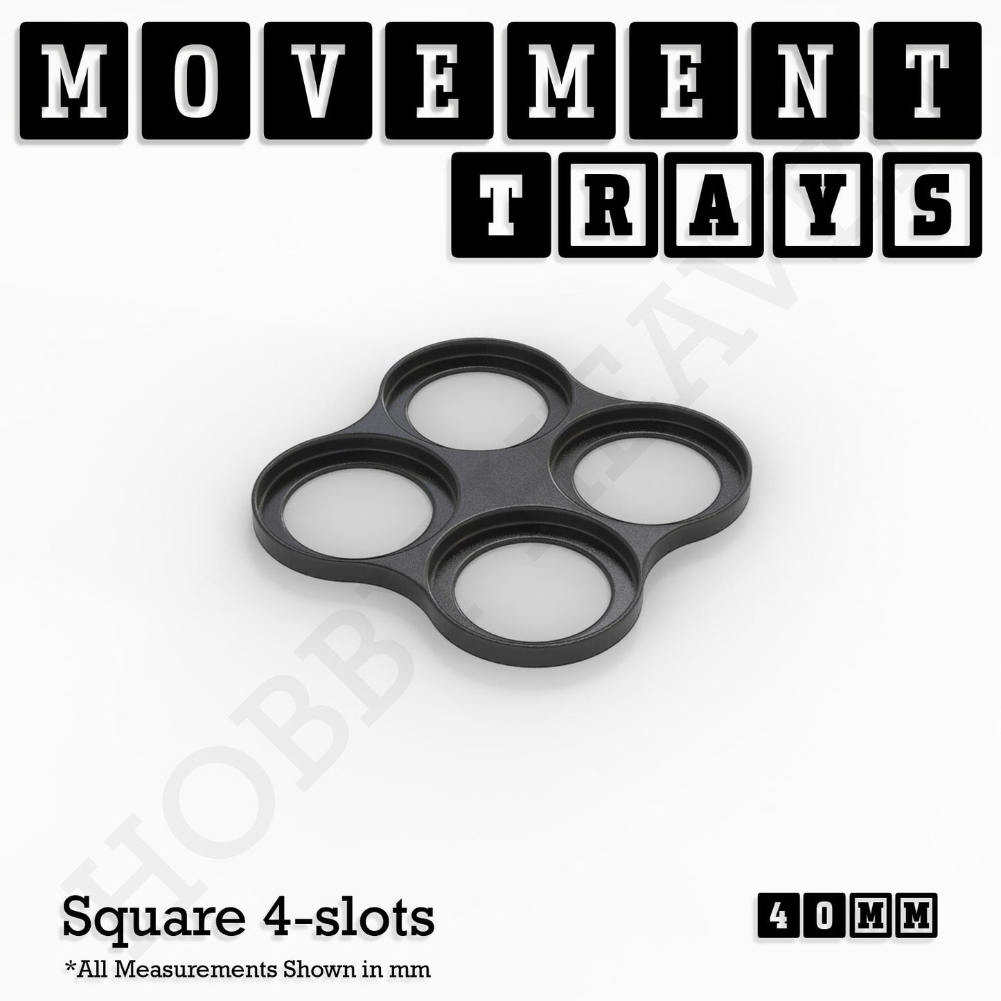 40mm Movement Trays for Miniatures | Tabletop Wargames Compatible | Full Range