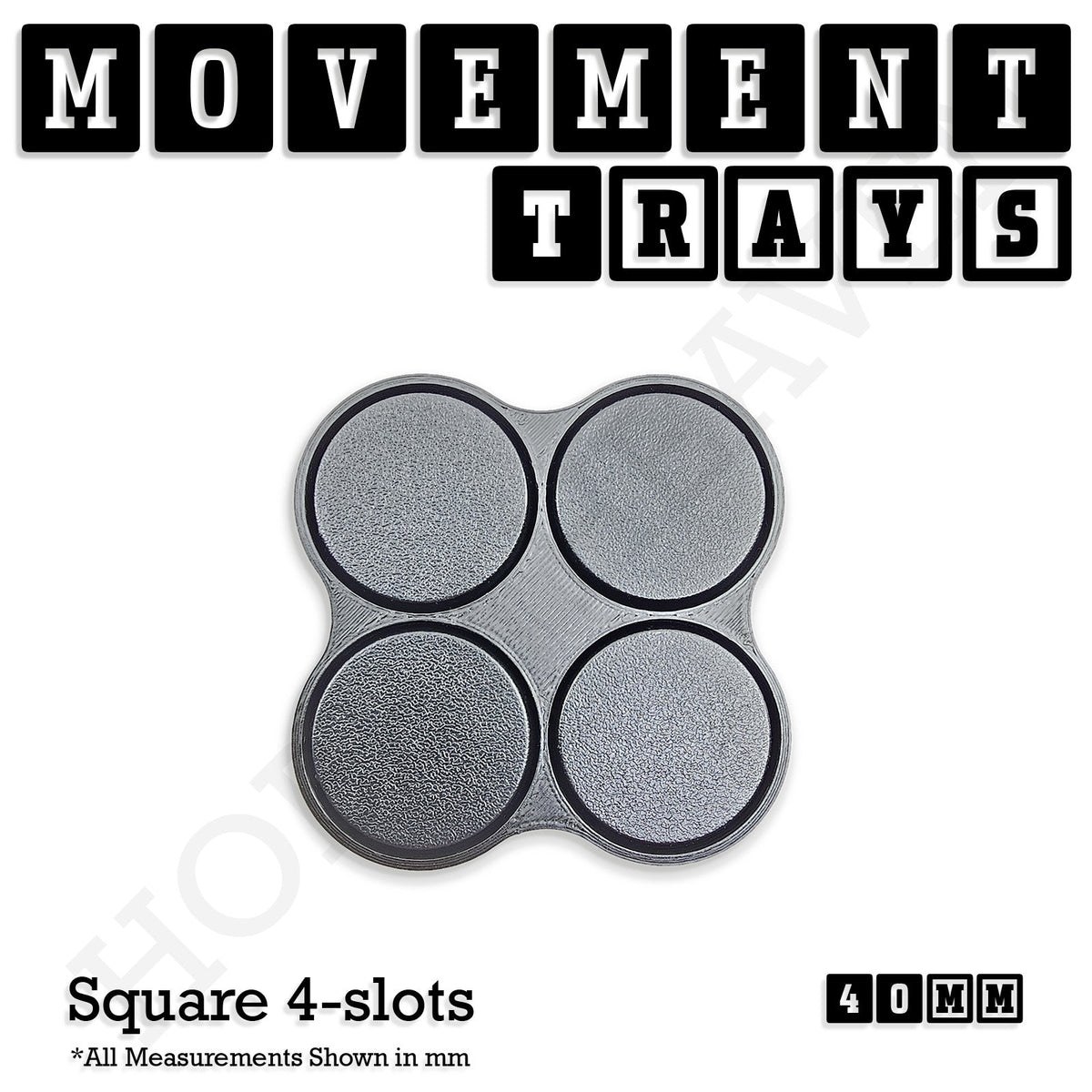 40mm Movement Trays for Miniatures | Tabletop Wargames Compatible | Full Range