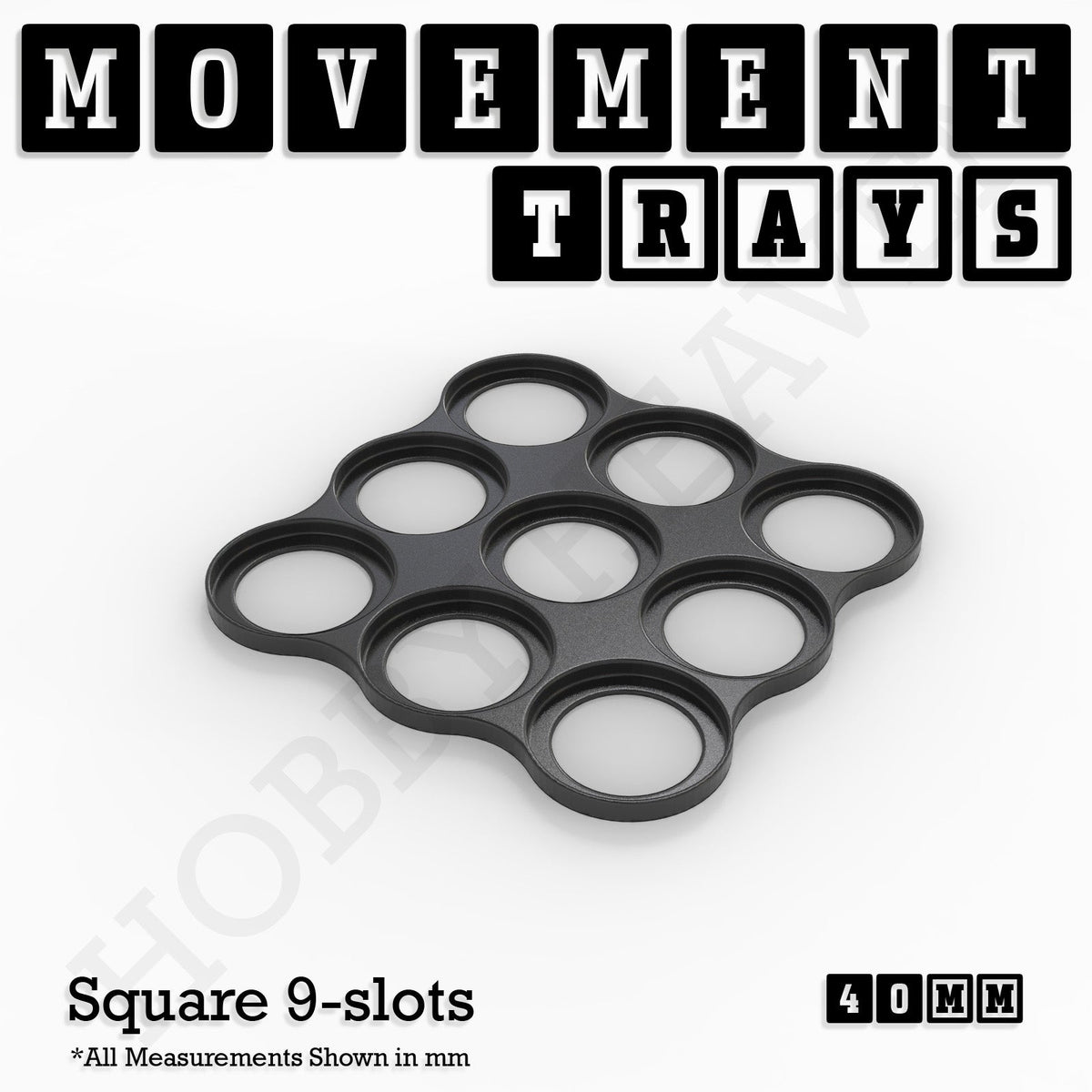 40mm Movement Trays for Miniatures | Tabletop Wargames Compatible | Full Range
