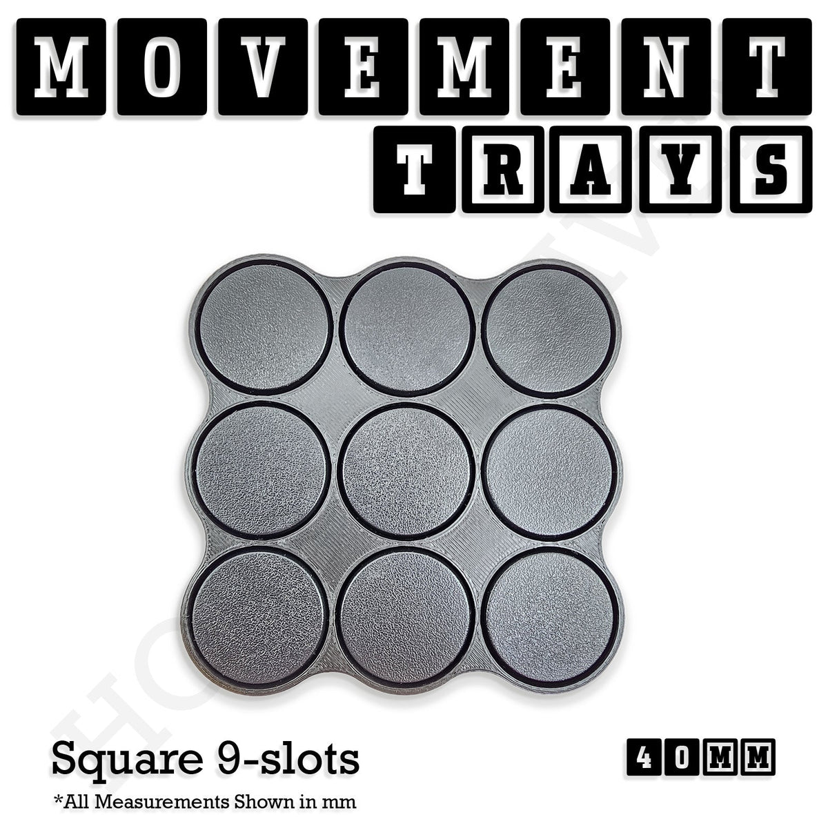 40mm Movement Trays for Miniatures | Tabletop Wargames Compatible | Full Range