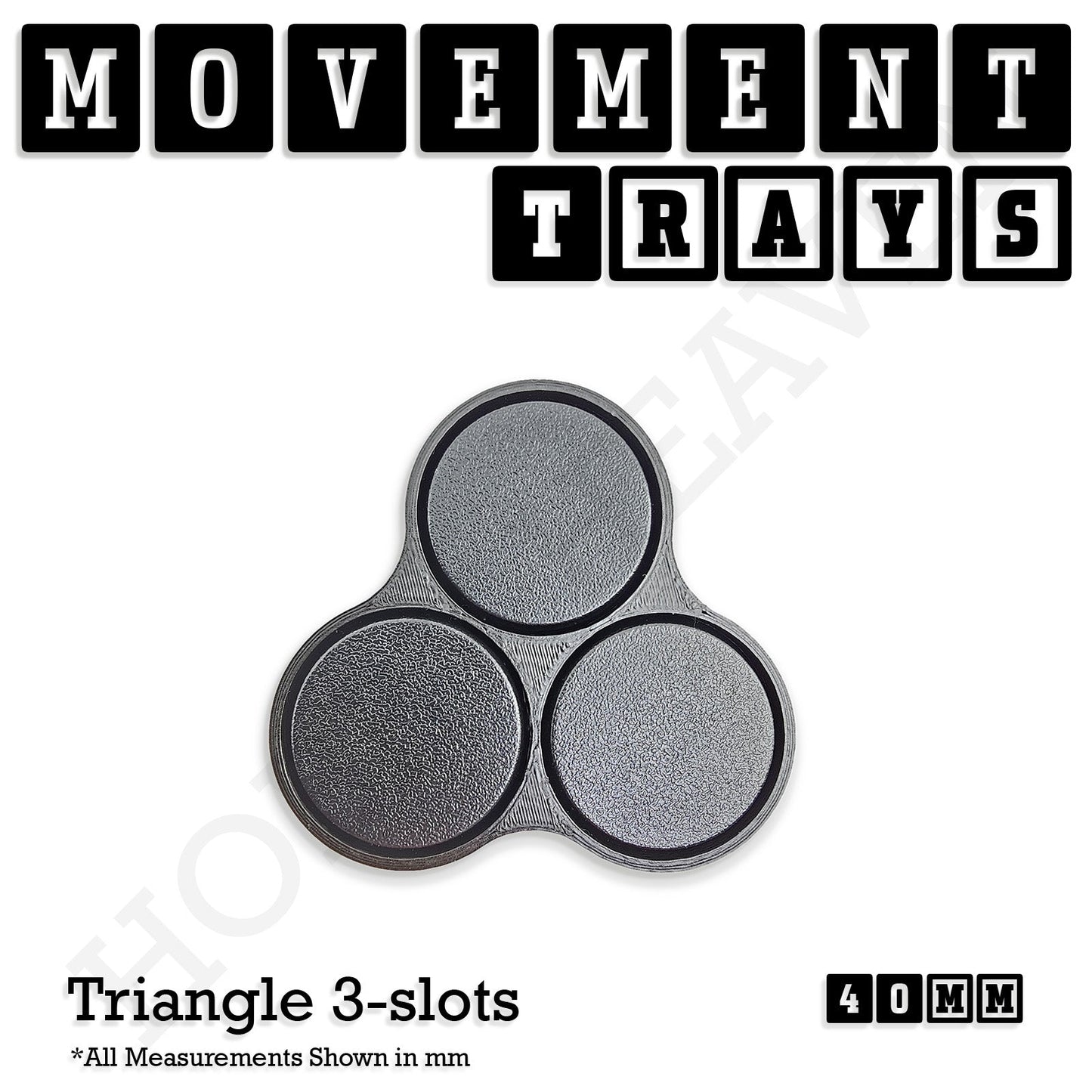 40mm Movement Trays for Miniatures | Tabletop Wargames Compatible | Full Range