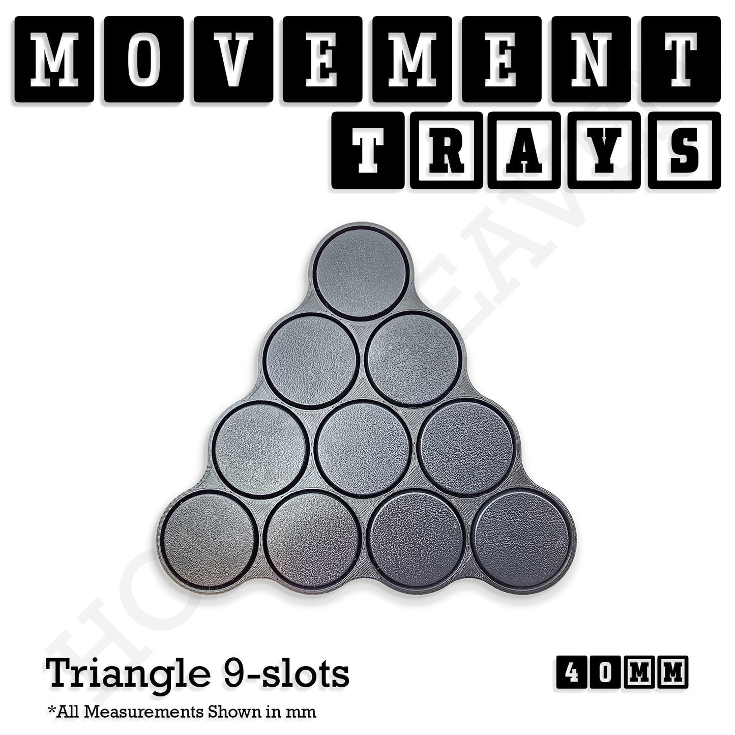 40mm Movement Trays for Miniatures | Tabletop Wargames Compatible | Full Range