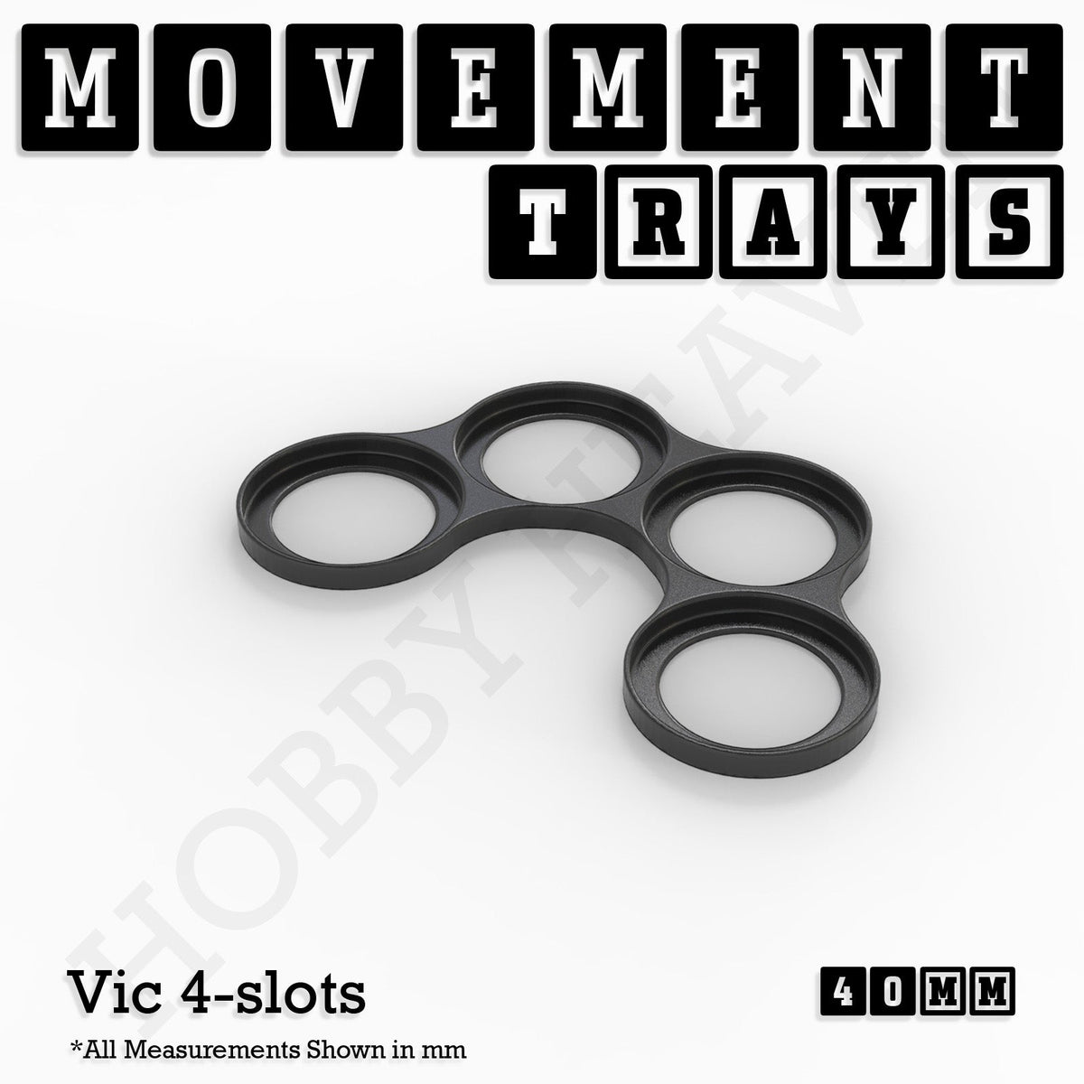 40mm Movement Trays for Miniatures | Tabletop Wargames Compatible | Full Range
