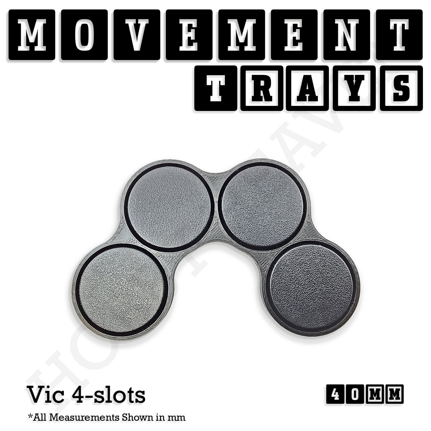 40mm Movement Trays for Miniatures | Tabletop Wargames Compatible | Full Range