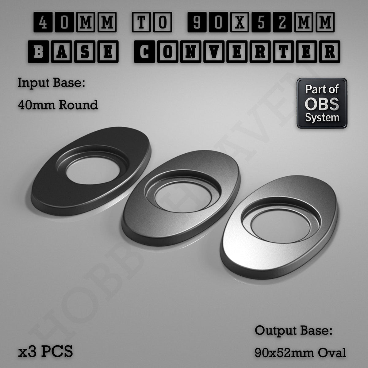 Round To Oval Bases Size Converters 3d Print Full Range