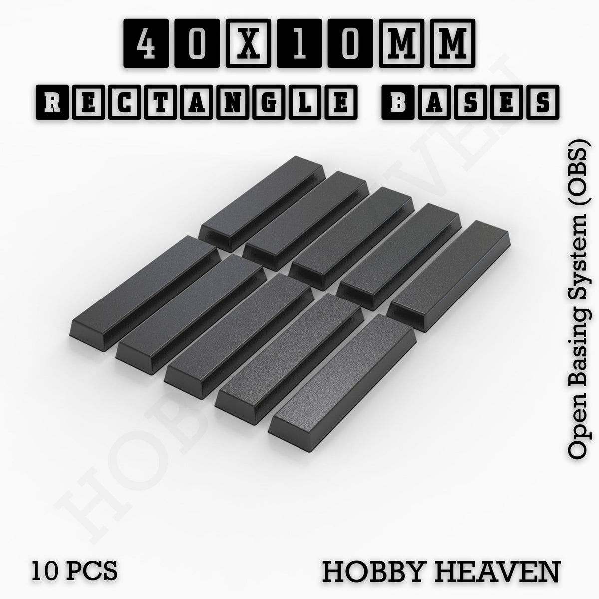 Rectangle Bases Small Sizes - 20x15mm to 75x25mm and up to 60x50mm Wide - 3D Print Tabletop Games