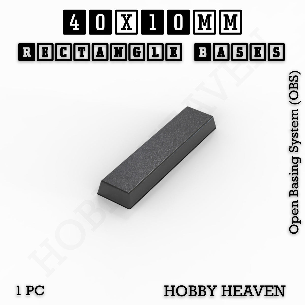 Rectangle Bases Small Sizes - 20x15mm to 75x25mm and up to 60x50mm Wide - 3D Print Tabletop Games