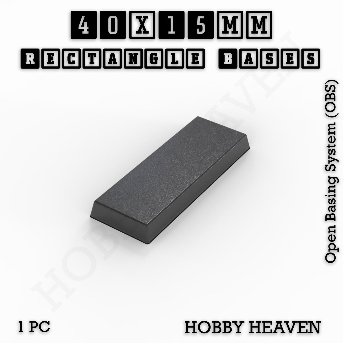 Rectangle Bases Small Sizes - 20x15mm to 75x25mm and up to 60x50mm Wide - 3D Print Tabletop Games