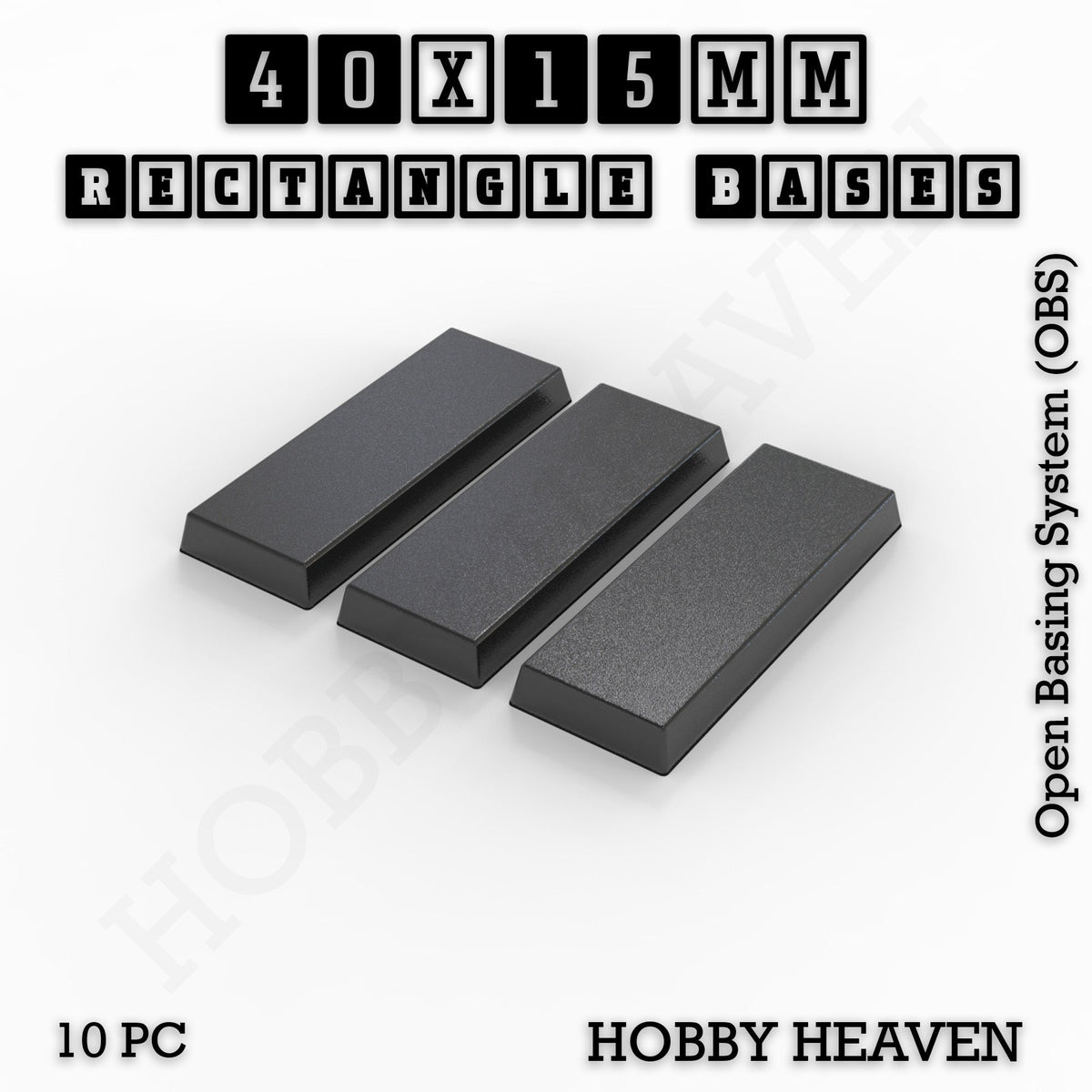 Rectangle Bases Medium Sizes - 75x30mm to 125x40mm and up to 100x90mm Wide - 3D Print Tabletop Games
