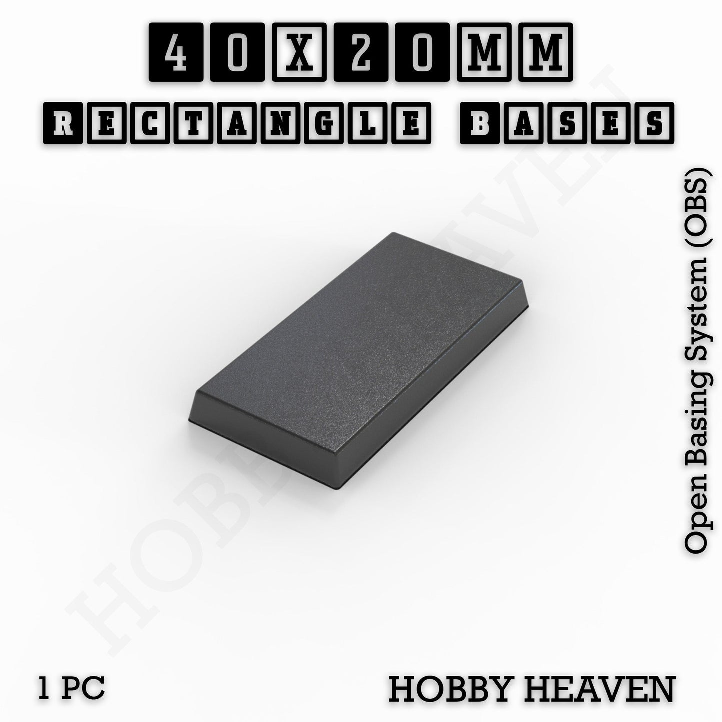 Rectangle Bases Small Sizes - 20x15mm to 75x25mm and up to 60x50mm Wide - 3D Print Tabletop Games