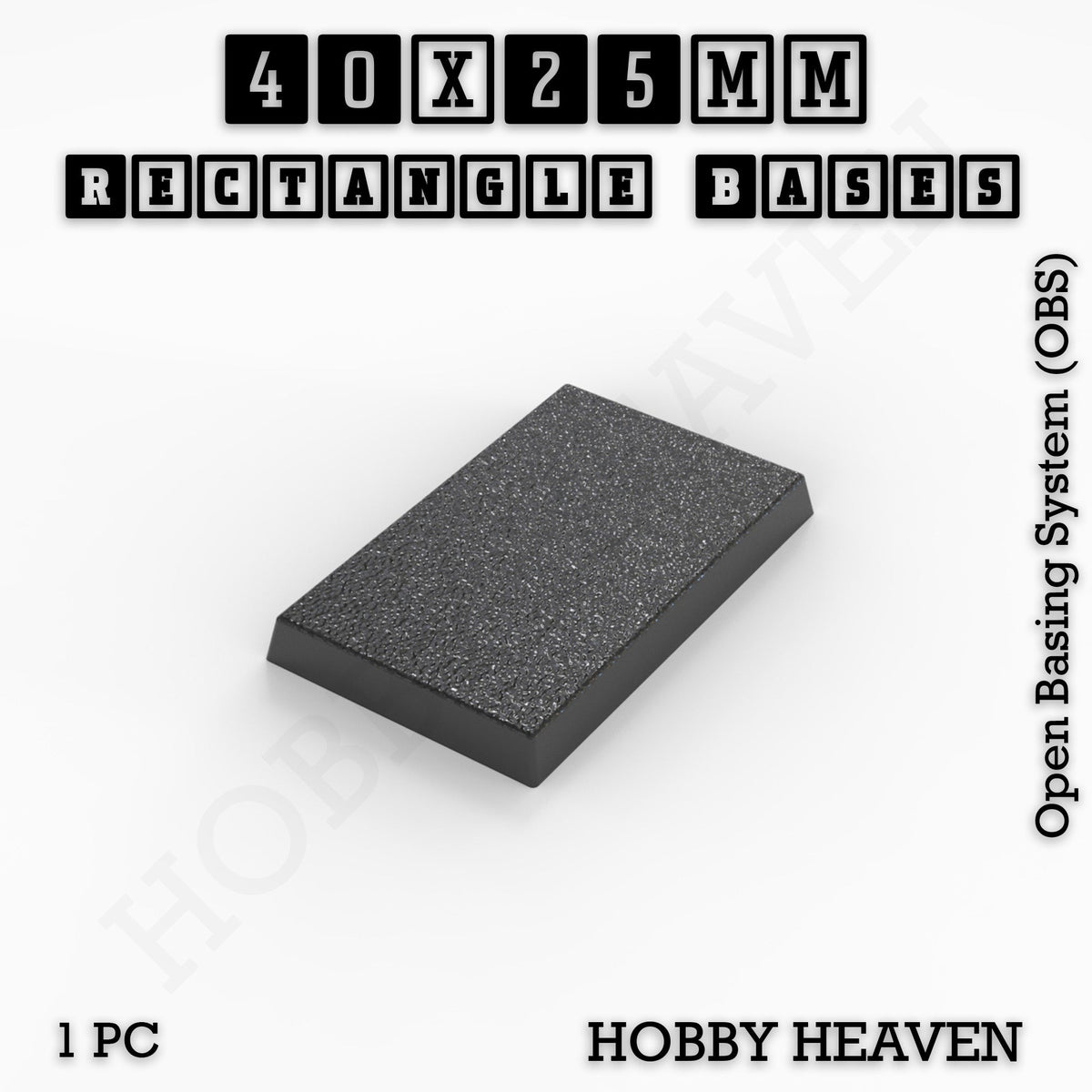 Rectangle Bases Small Sizes - 20x15mm to 75x25mm and up to 60x50mm Wide - 3D Print Tabletop Games