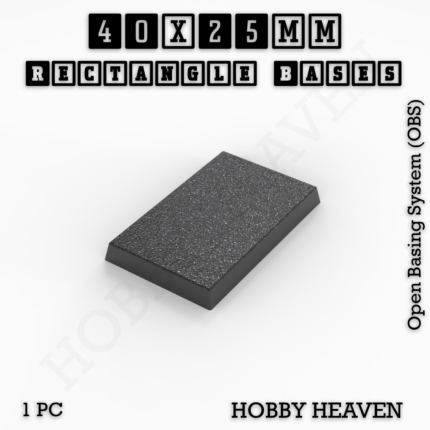 Rectangle Bases Medium Sizes - 75x30mm to 125x40mm and up to 100x90mm Wide - 3D Print Tabletop Games