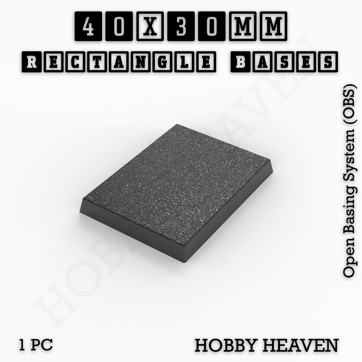 Rectangle Bases Small Sizes - 20x15mm to 75x25mm and up to 60x50mm Wide - 3D Print Tabletop Games