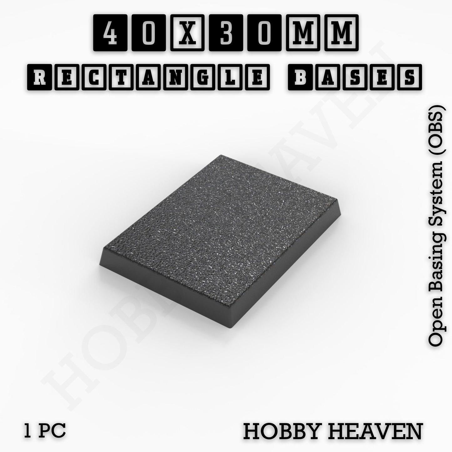 Rectangle Bases Medium Sizes - 75x30mm to 125x40mm and up to 100x90mm Wide - 3D Print Tabletop Games
