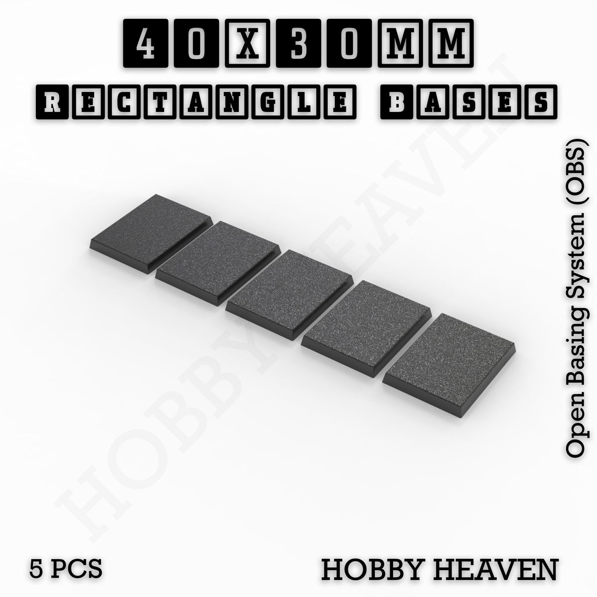 Rectangle Bases Small Sizes - 20x15mm to 75x25mm and up to 60x50mm Wide - 3D Print Tabletop Games
