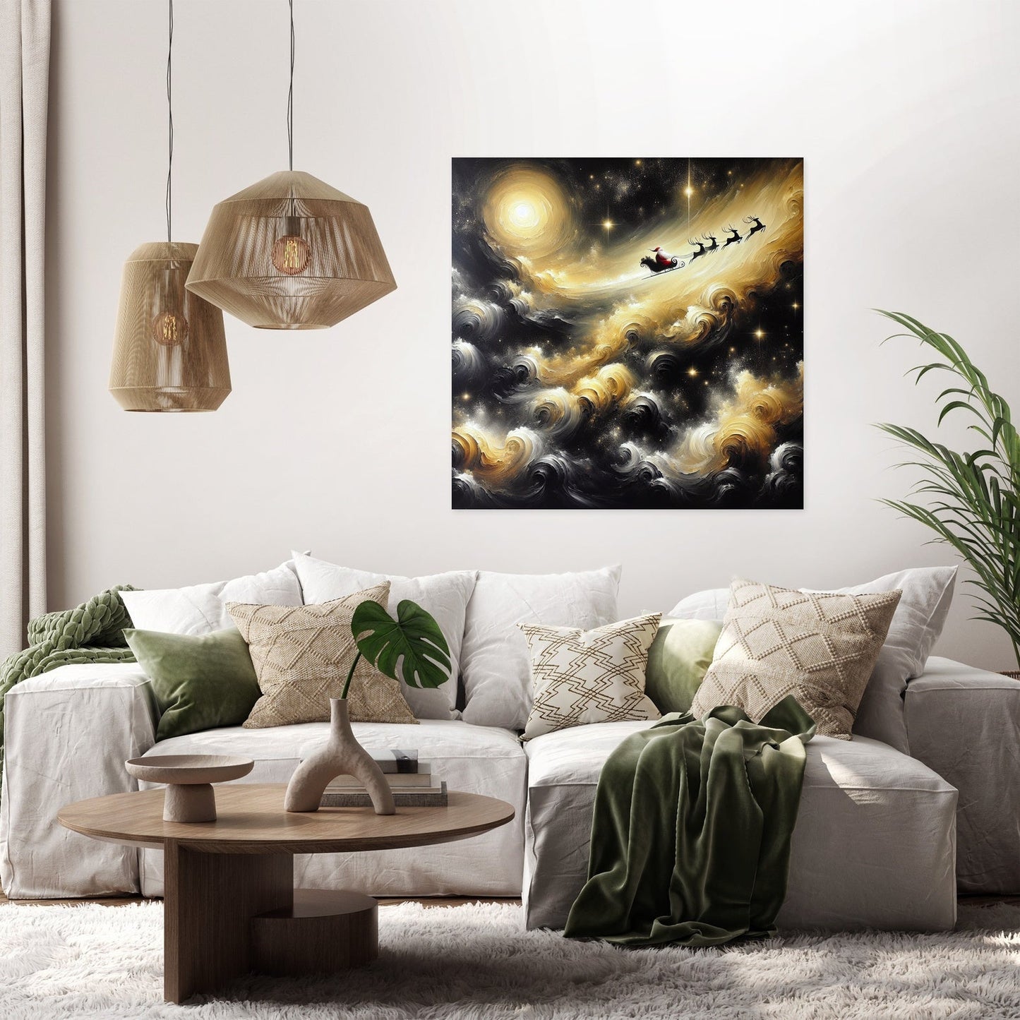 Santa's Enigmatic Night Flight Canvas