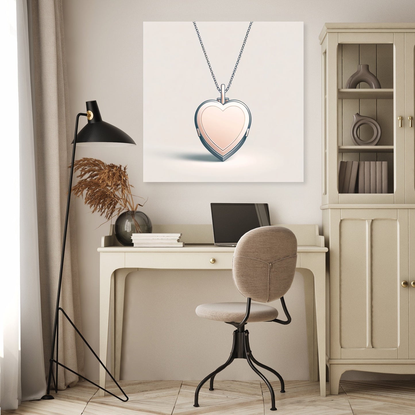 Minimalist Heart Locket Canvas