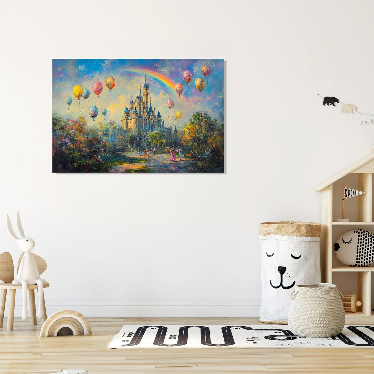 Enchanted Castle Rainbow Canvas