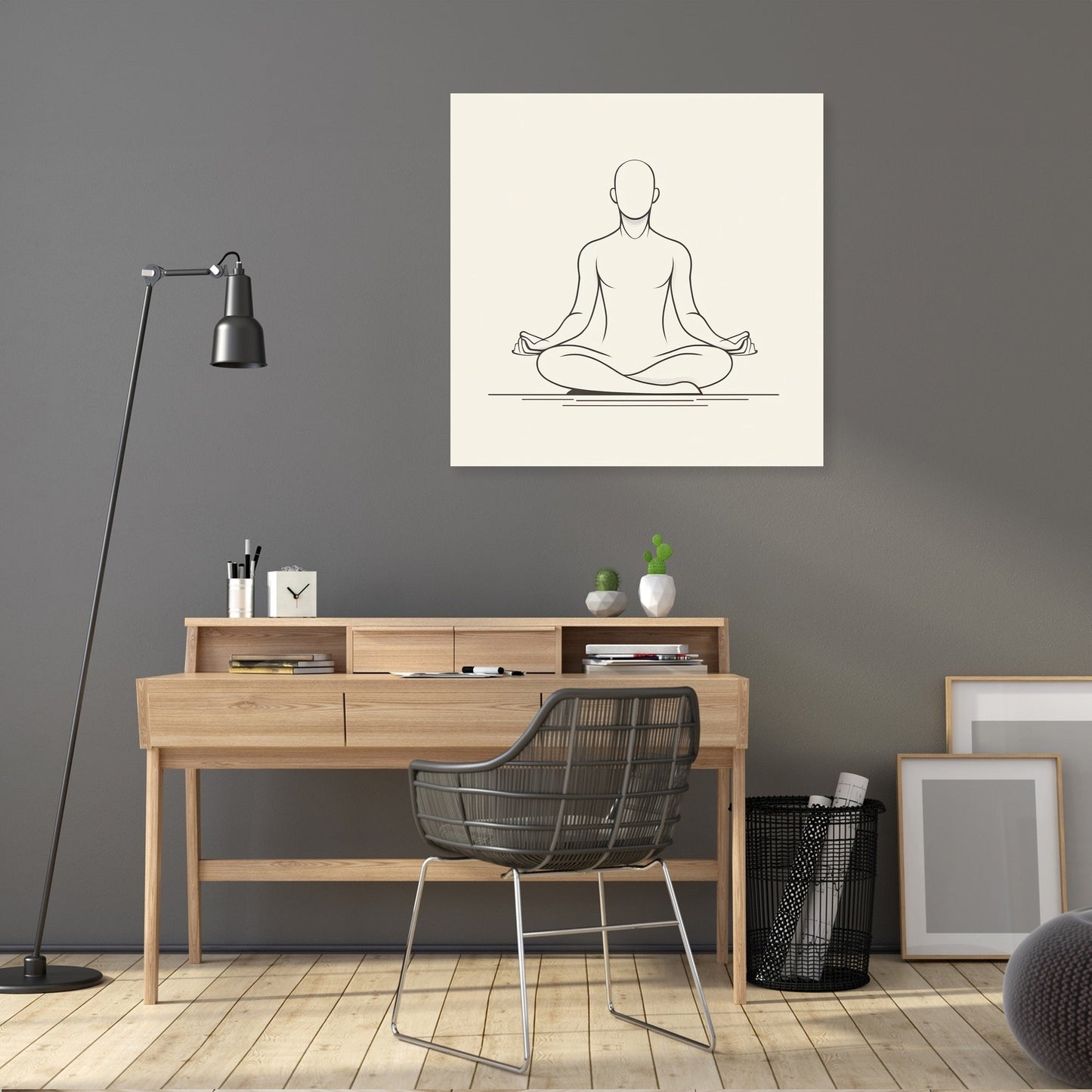 Contemplative Silhouette in Monochrome Canvas