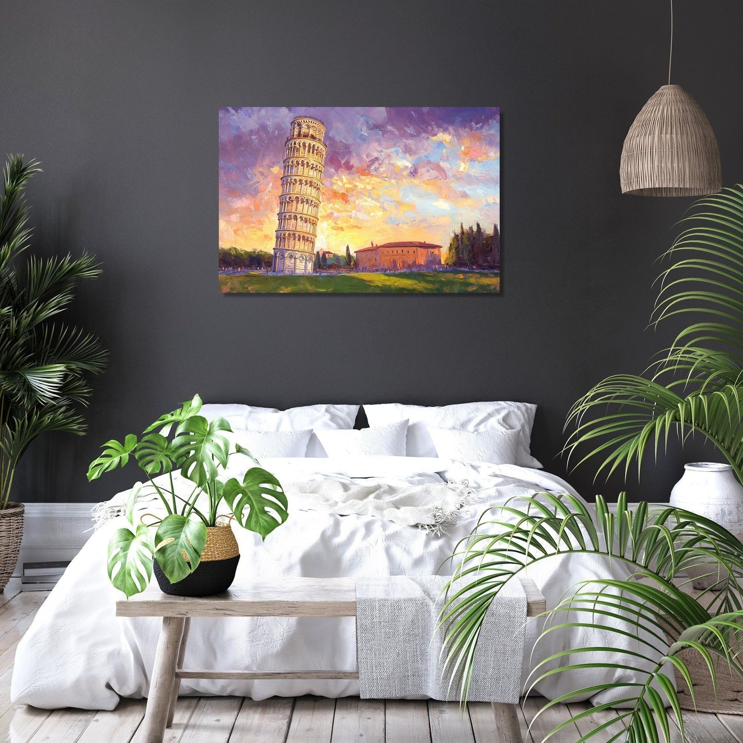 Pisa Sunset Romance Canvas