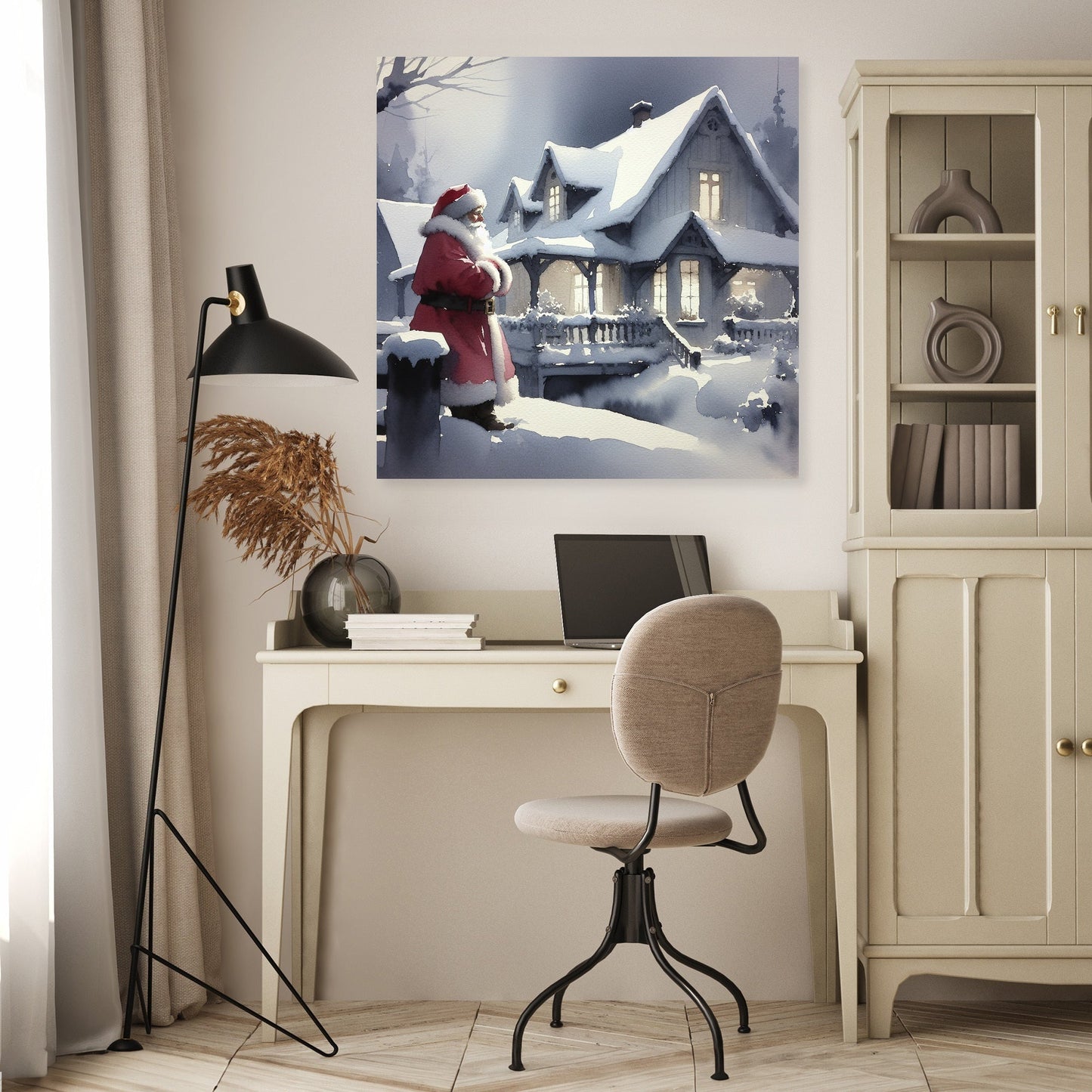 Sombre Santa's Silent Night Canvas