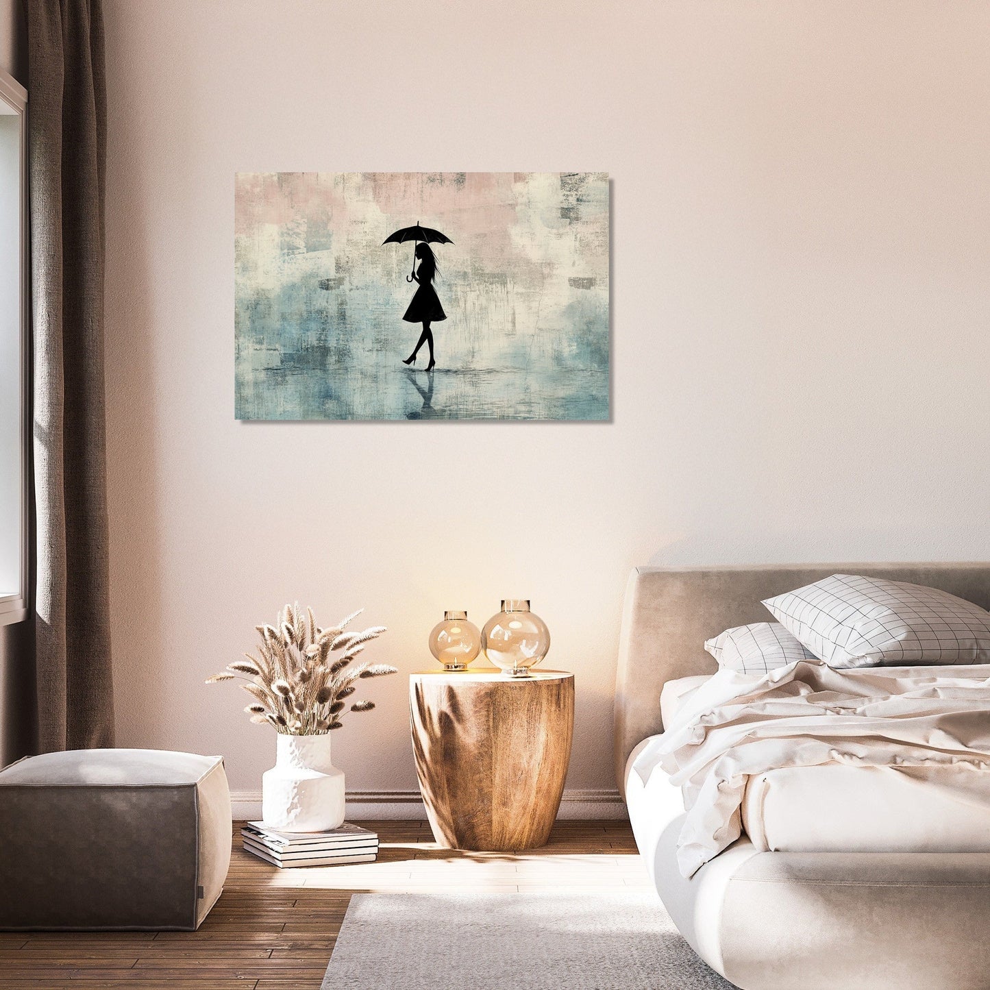 Woman with Umbrella Canvas