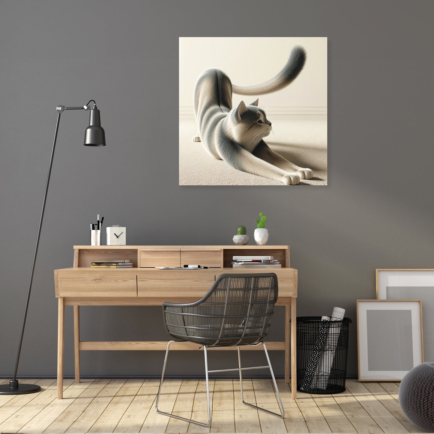 Stretching Cat Canvas