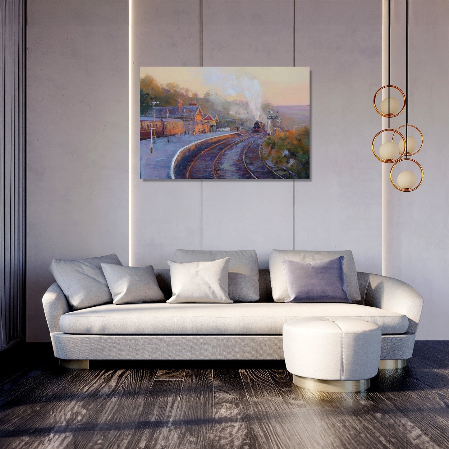 Steam Train Sunrise Canvas