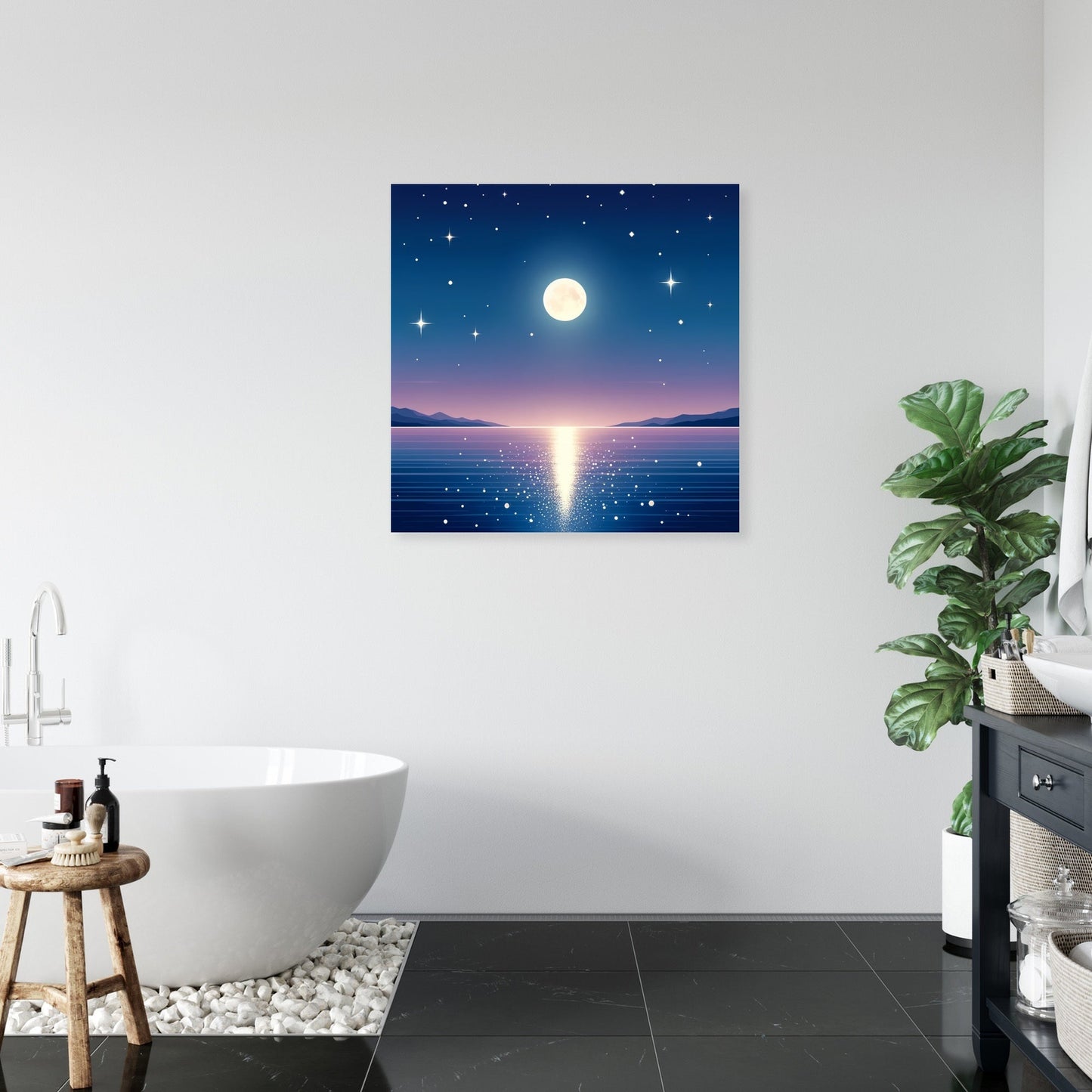 Moonlit Ocean Canvas