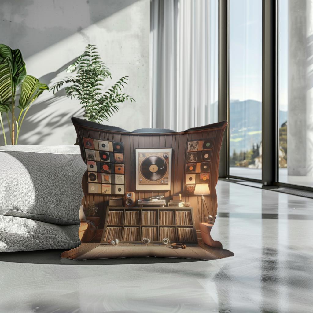 Vinyl Nostalgia Cotton Cushion