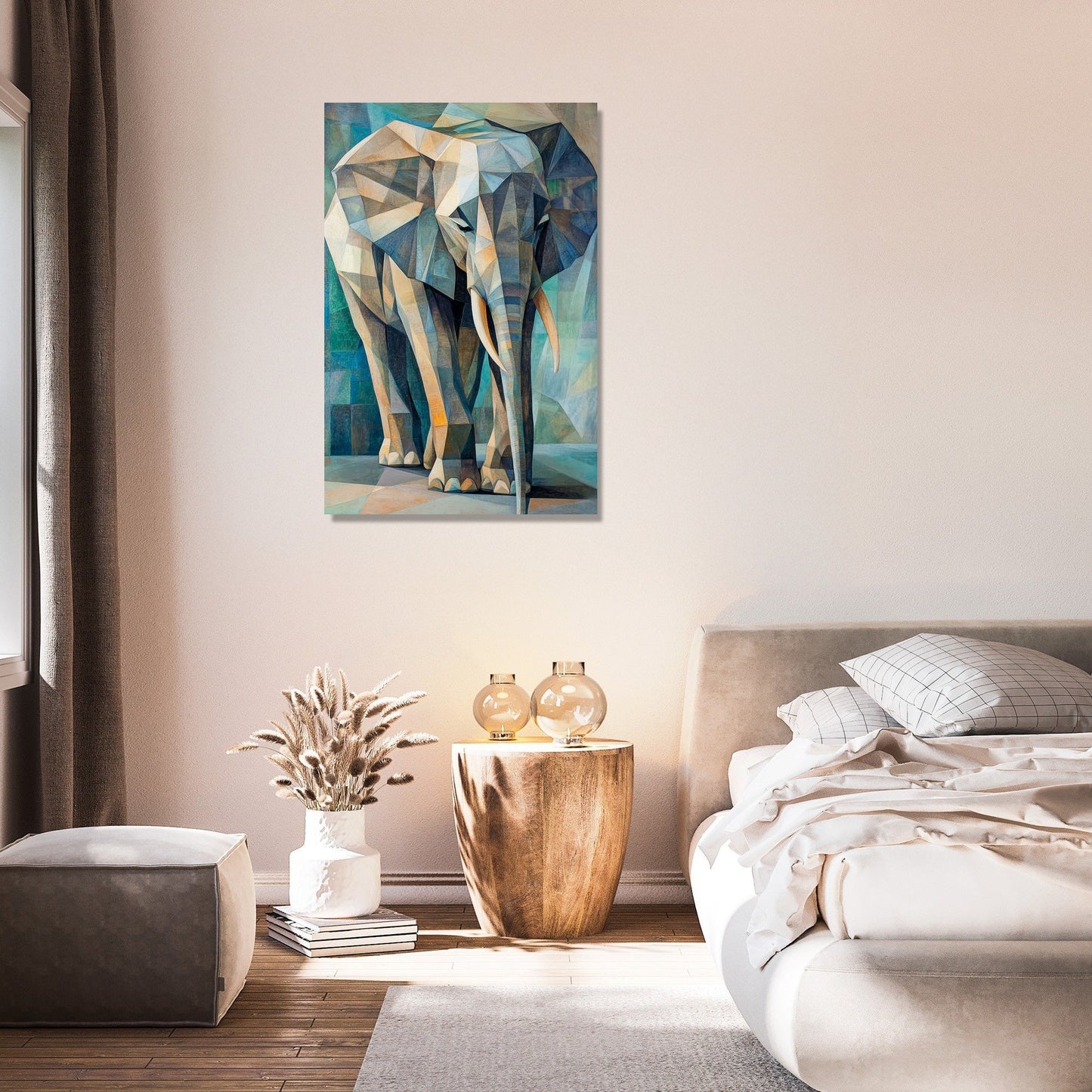 Geometric Majesty Elephant Canvas