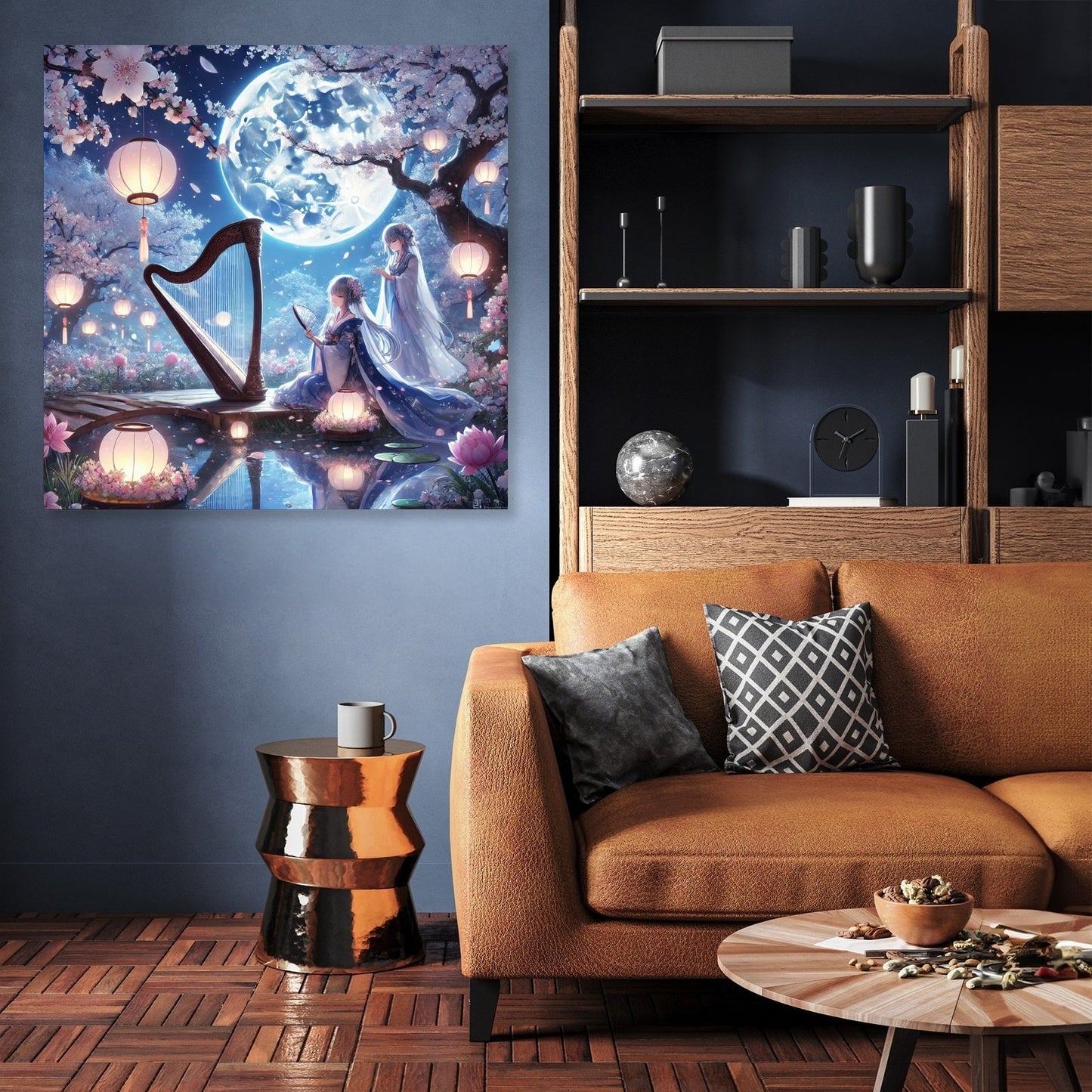 Moonlit Garden Serenade Canvas