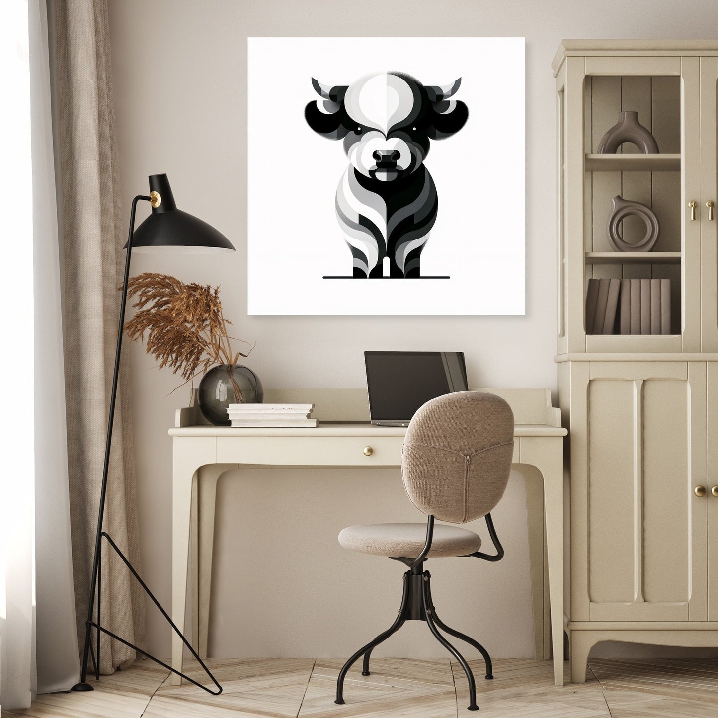 Cute Highland Silhouette Canvas