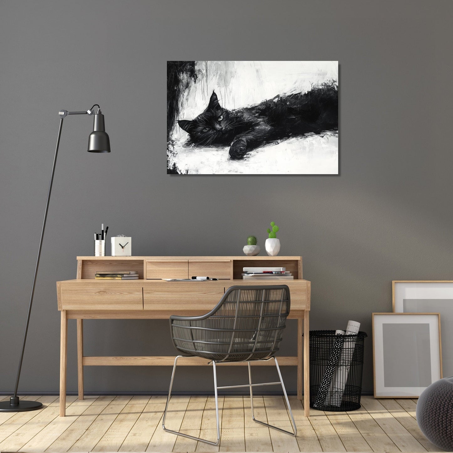 Black Cat Serenity Canvas