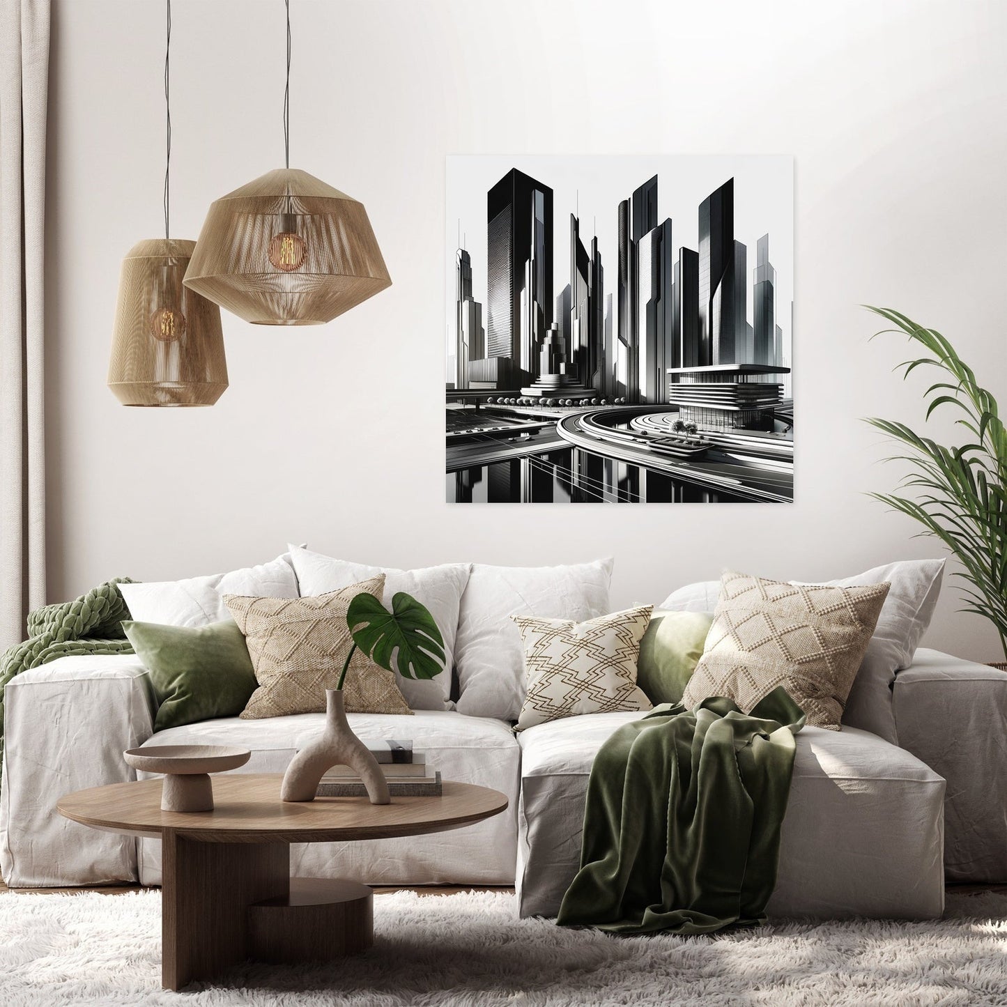 Futuristic Skyline Canvas