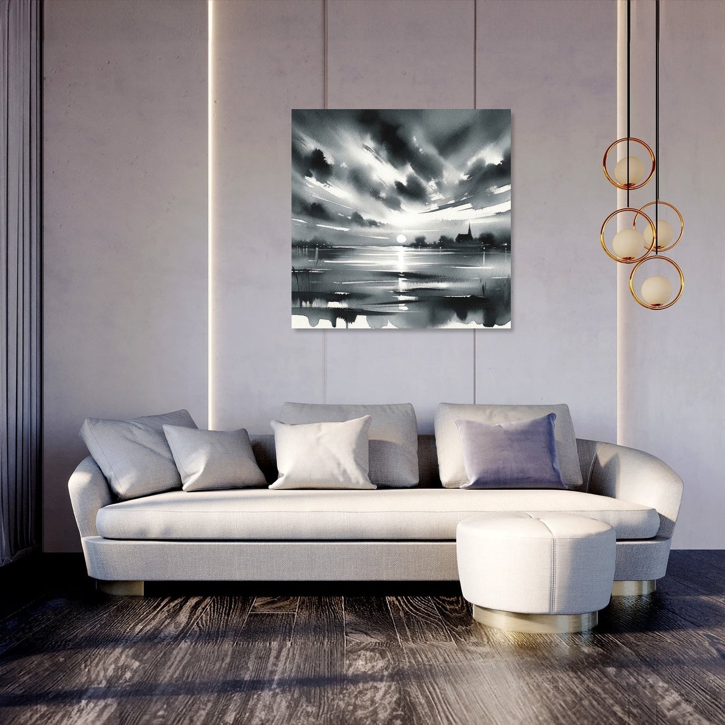 Monochrome Twilight Canvas