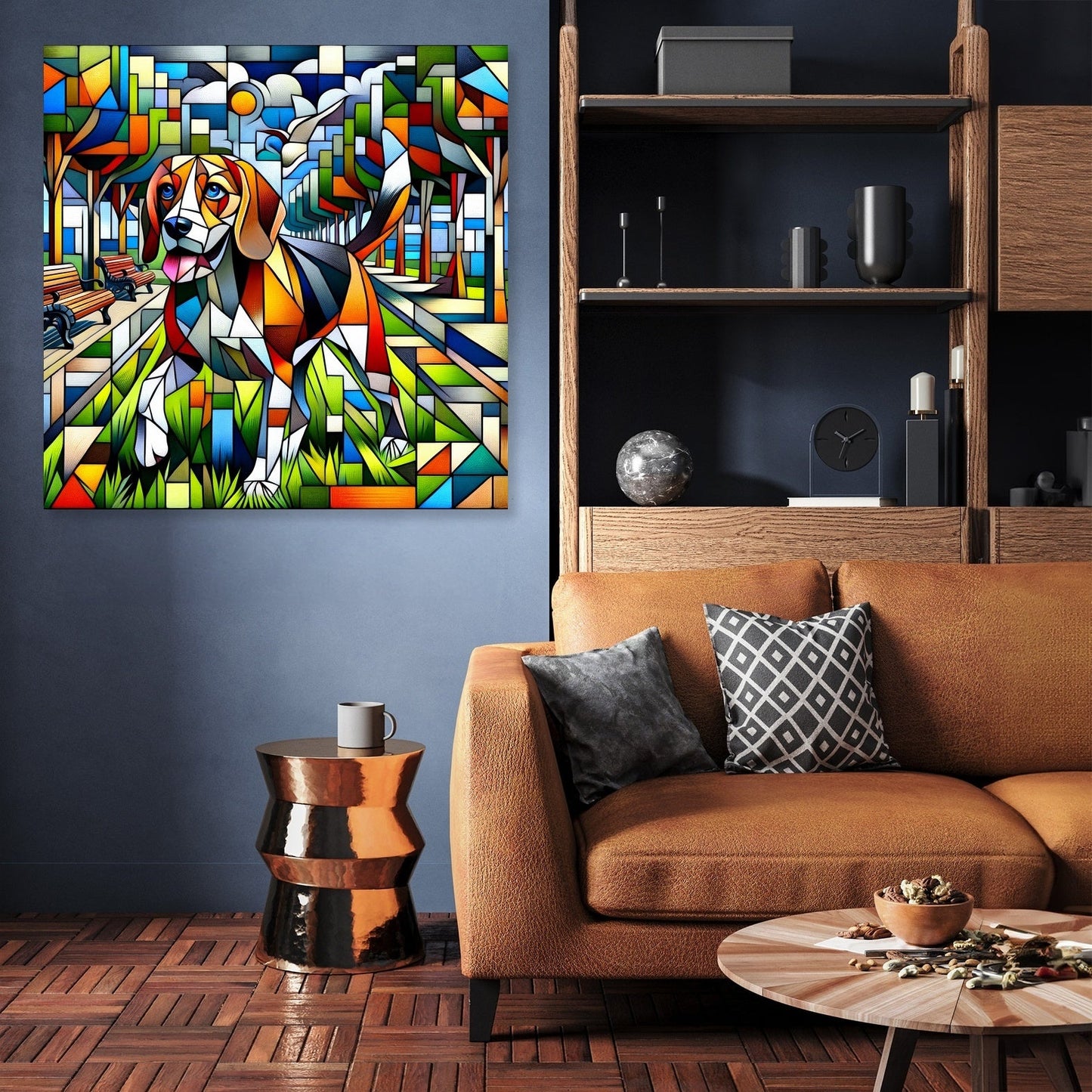 Cubist Canine Canvas