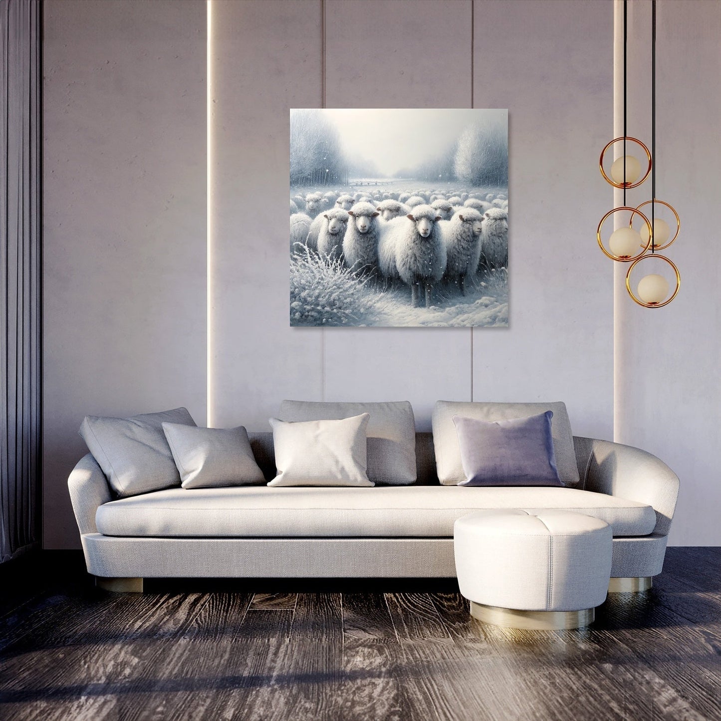 Winter's Embrace Sheep Canvas