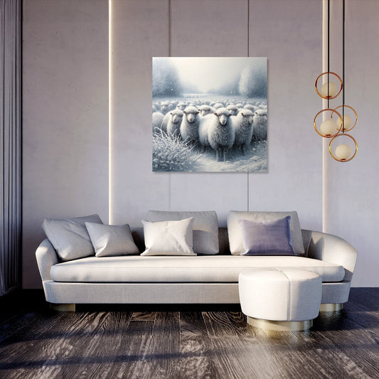 Winter's Embrace Sheep Canvas