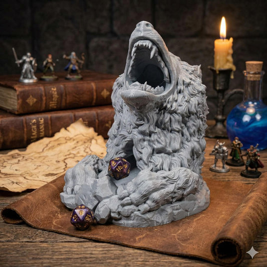 Colossal Wolf Head Dice Tower – 3D Printed RPG Dice Roller