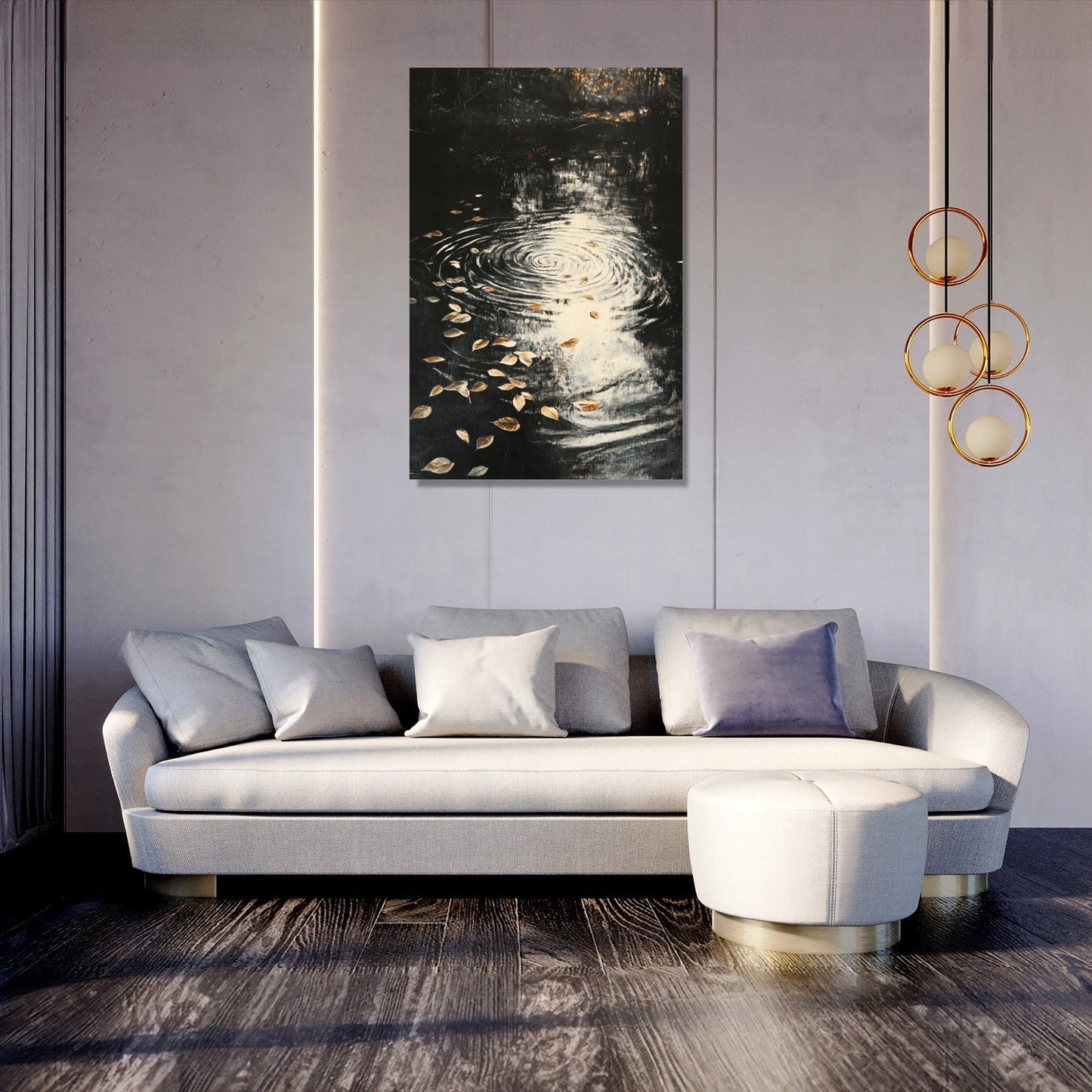 Dancing Leaves Stream Canvas