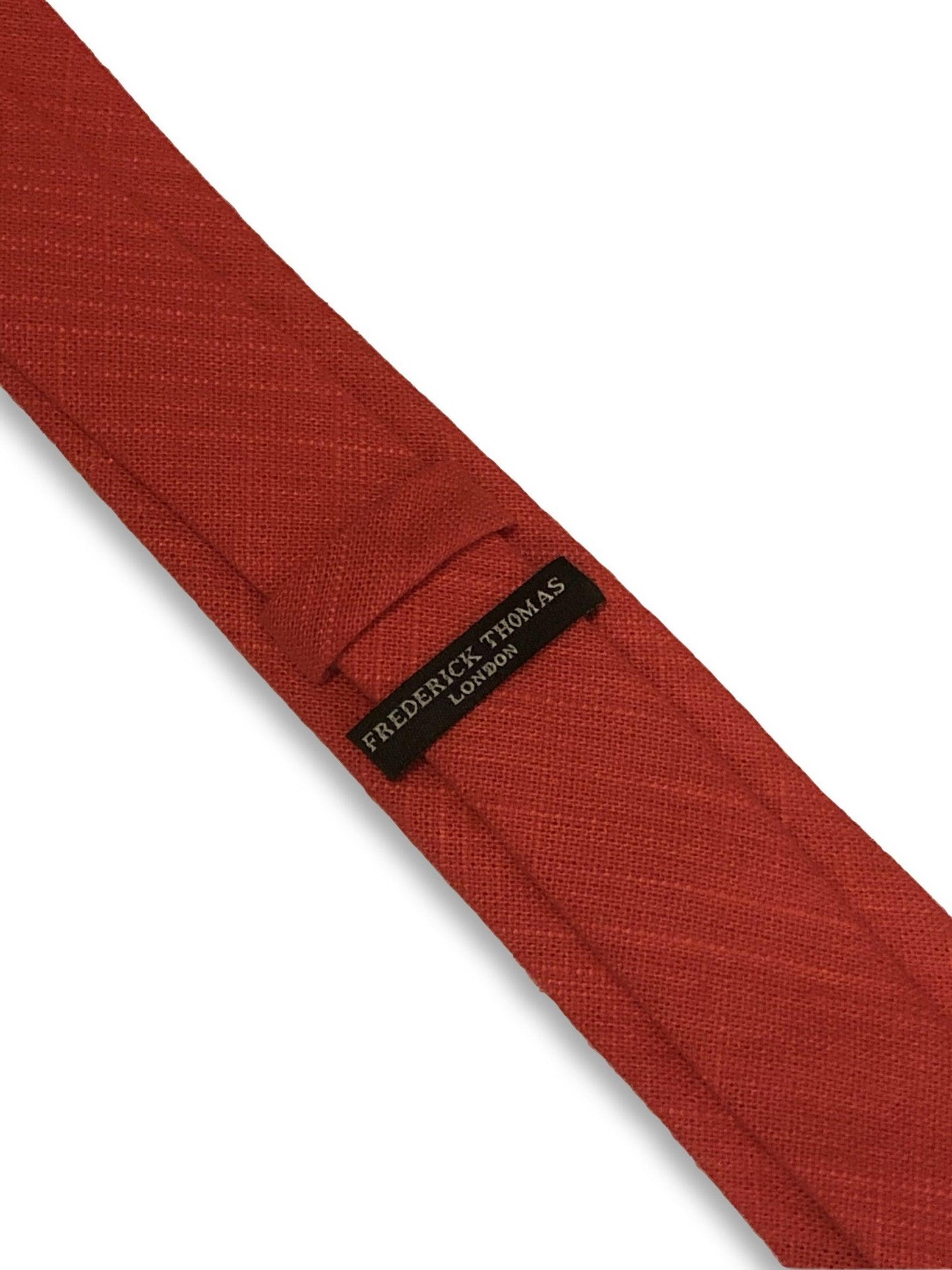bright coral pink/red linen tie